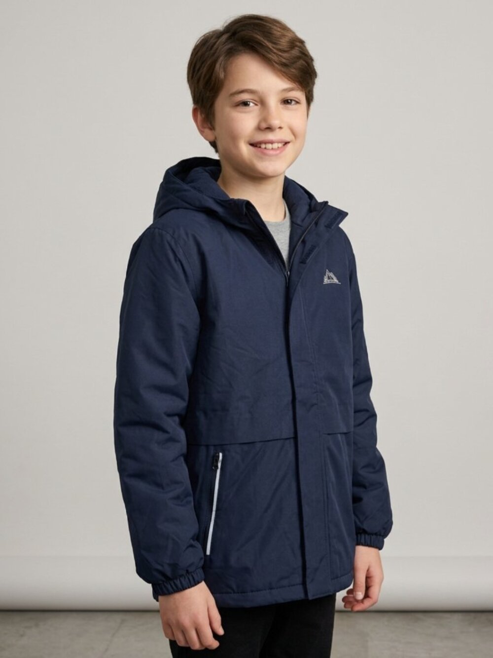 NWT Urban Outdoor Kids Fleece Lined Hooded Winter Jacket Navy Size 12